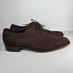Marc Joseph Shoes Mens 10 Suede Leather Luxury Lace Up Career Office Business